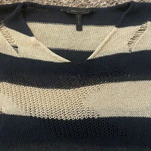 Never worn tan & blue stripped sweater